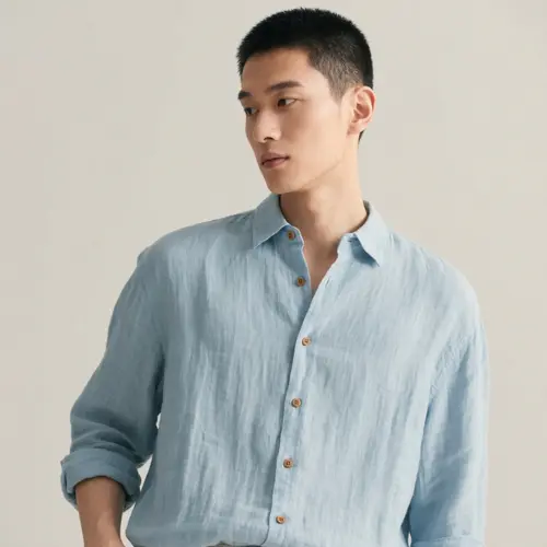 寬鬆亞麻鈕扣襯衫